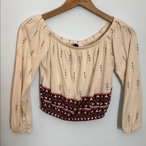 Cropped mid sleeve top